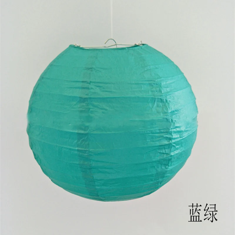 2pcs-Blue green 2 шт. 4/6/8/10/12/14/16 дюймовый круглый одежда для свадьбы, дня рождения Бумага украшения-фонарики, подарок, ремесло, сделай сам, светильник подвесной шар - Цвет: 2pcs-Blue green