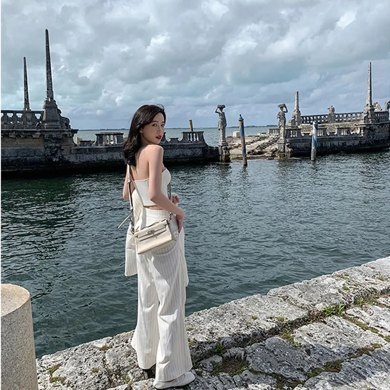 Высококачественный костюм из трех предметов женские длинные рукава жемчужные