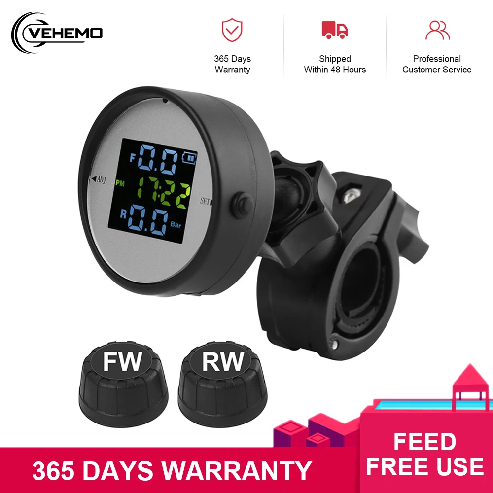 VEHEMO Беспроводная мотоциклетная система контроля давления в шинах TPMS супер