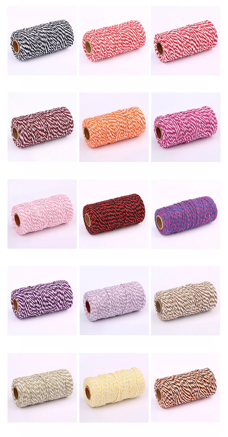2 мм 2ply шпагат, веревка хлопковые шнуры веревочная лента для подарка ремесло baby shower Свадебные украшения mariage рождественские аксессуары для дома