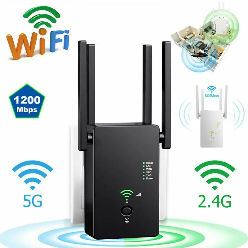 Усилитель сигнала AC1200 ретранслятор для усиления диапазона Wi-Fi двухдиапазонный