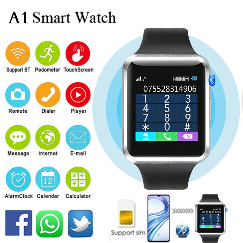 

A1 Watch Smart Watches For Men Women 2021 Fashion Sports Bracelet Homme Pedometer Sleep Monitor Bluetooth Dialing Support Photo