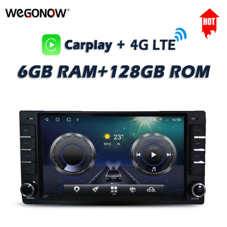 Автомобильный DVD плеер Carplay DSP IPS 7 дюймов Android 10 0 6 ГБ + 128 8 ядер 4G LTE GPS карта Wi Fi Bluetooth 5