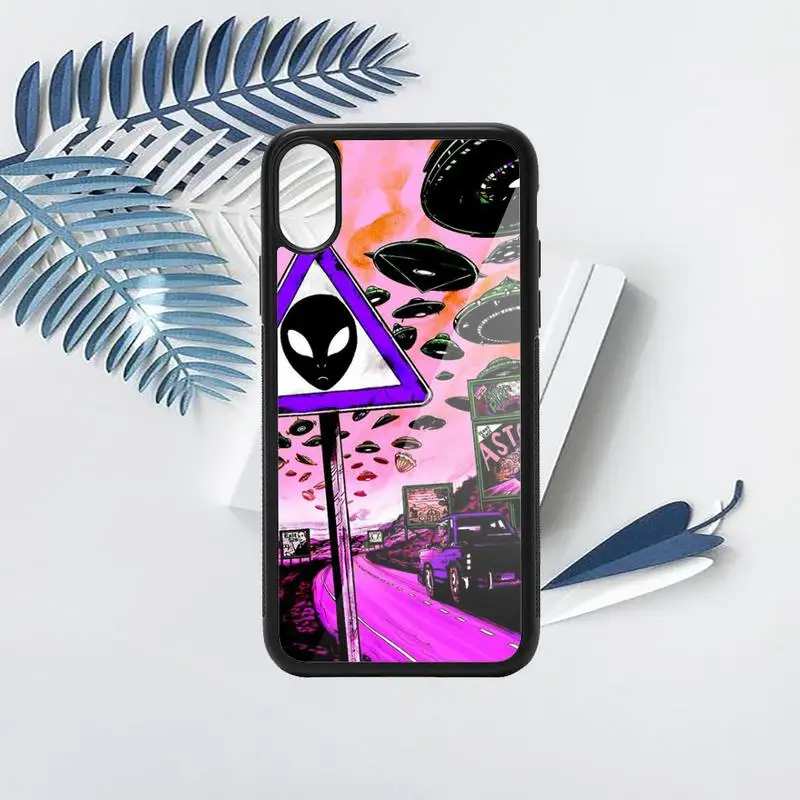 

Alien cartoon eyes girl Phone Case PC for iPhone 11 12 pro XS MAX 8 7 6 6S Plus X 5S SE 2020 XR