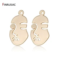 glossy face charms pendants diy jewelry findings earrings accessories 14k gold plated jewellery making supplies
