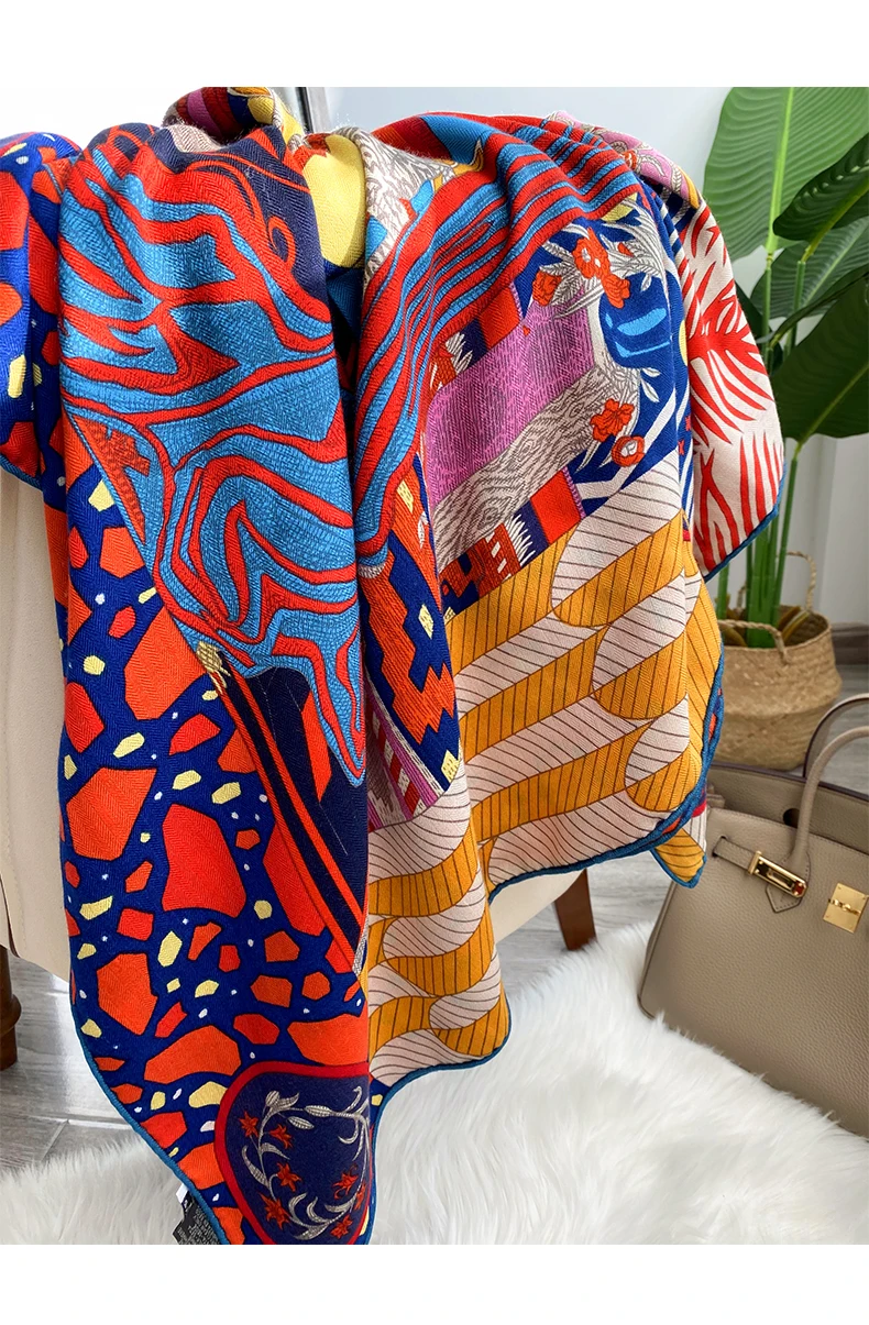 Натуральный 70% кашемир 30% шелковый шарф для женщин Модный ручной свернутый 140*140