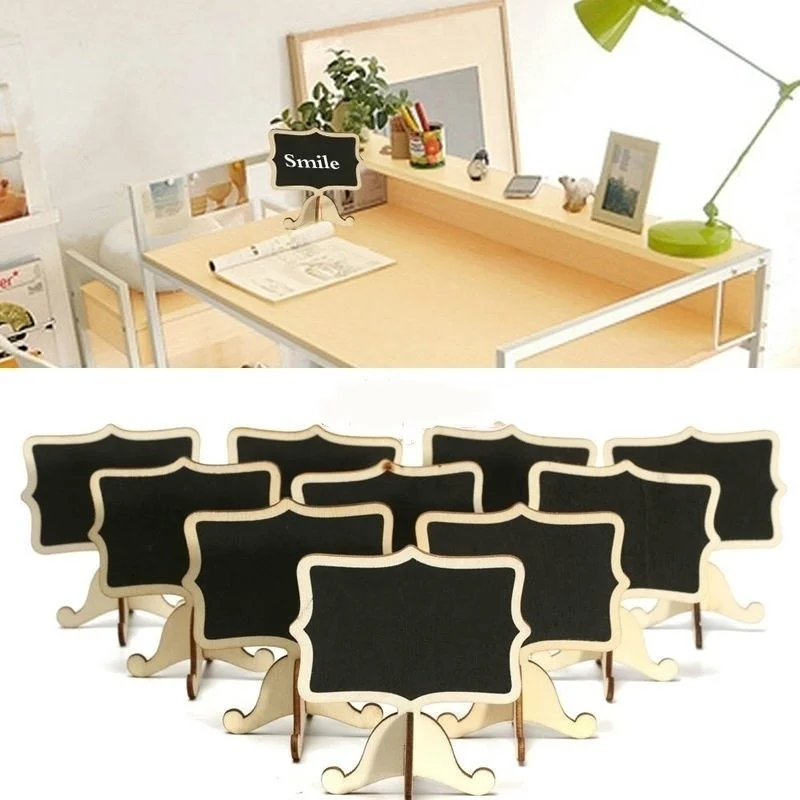 10pcs Mini Wooden Blackboard Chalkboard Message Wedding Party Label Table Decor | Дом и сад