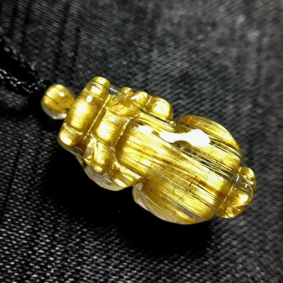 Высококачественный натуральный Золотой рутилированный кварцовый кулон 20 5*12*10 мм