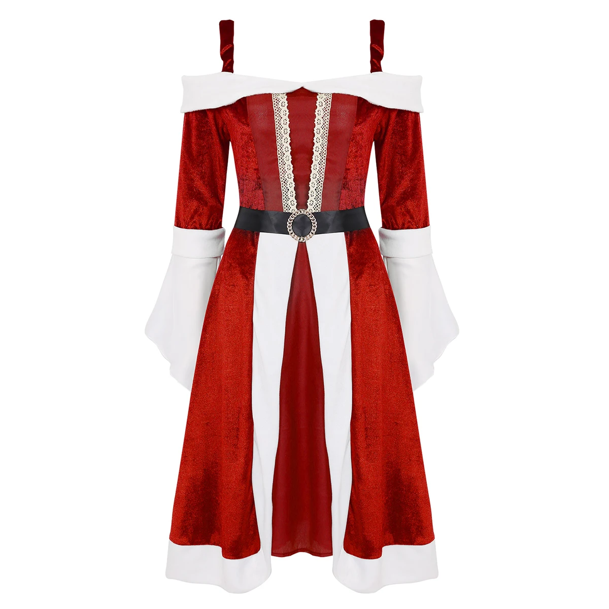 Женский бархатный Рождественский костюм Mrs Miss santa claus маскарадное платье с