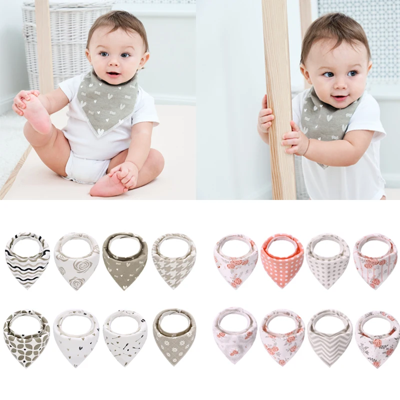 

8 шт., Детские треугольные нагрудники с принтом животных