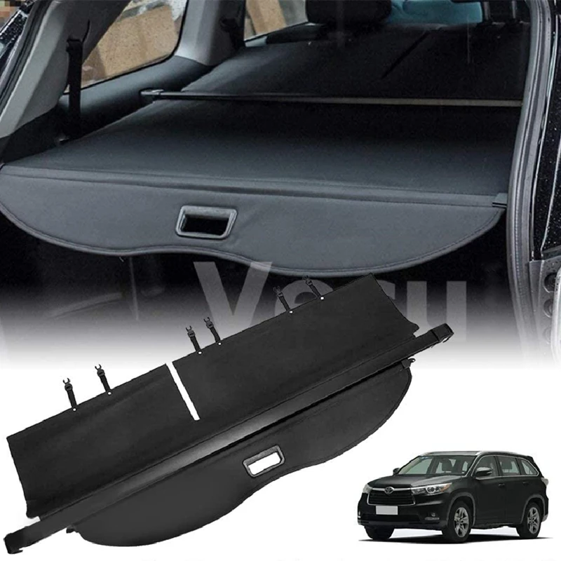 

Cargo Cover for Toyota Highlander 2015-2020 Retractable Car Rear Trunk Luggage Security Cover Shielding Shade Leather