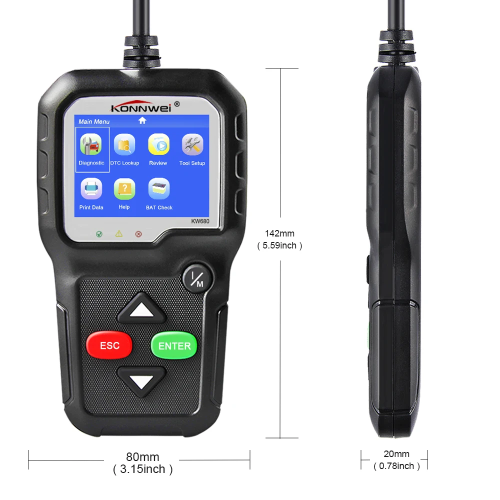 OBD2 сканер KONNWEI KW680S автоматический диагностический инструмент полная функция автоматический сканер многоязычный OBD 2 считыватель кодеров