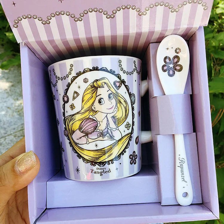 rapunzel Мультяшная Милая Русалочка Ариэль Алиса Рапунцель принцесса Минни фарфоровая керамическая чайная кофейная кружка чашка подарок - Цвет: rapunzel