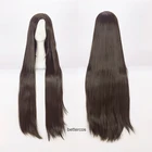 Парики для косплея Final Fantasy FF7 Tifa Lockhart, термостойкие коричневые синтетические волосы с прямым боковым пробором, длиной 100 см + парик в кепке