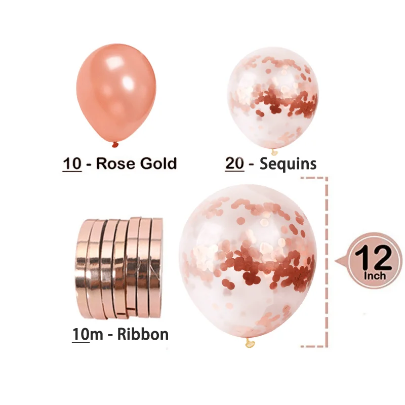 30 шт розовые и золотые воздушные шары с конфетти латексная звезда воздушный шар