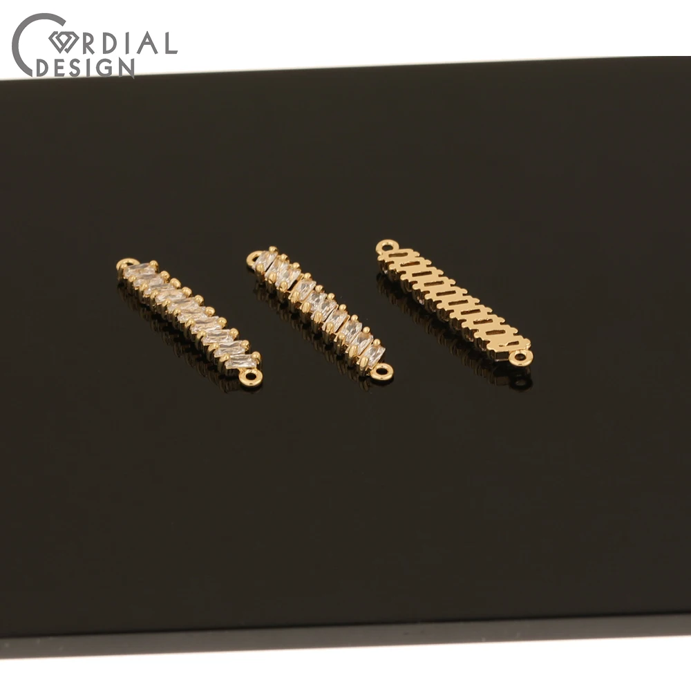 

Cordial Design 20Pcs 4*23MM Jewelry Accessories/CZ Connectors/Genuine Gold Plating/DIY Making/Jewelry Findings & Components