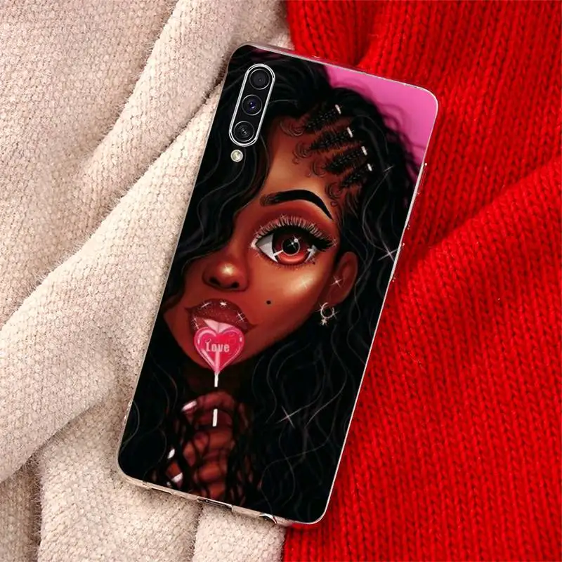 

Fashion Black Girls Phone Case For Samsung Galaxy S5 S6 S7 S8 S9 S10 S10e S20 edge plus lite
