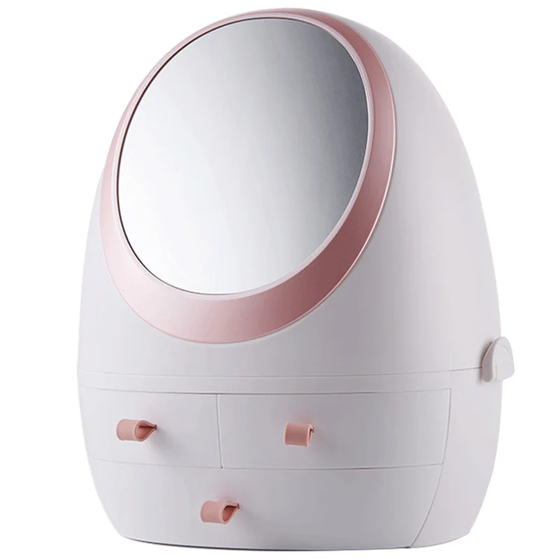 Светодиодный с зеркалом портативный ящик органайзер для макияжа настольный