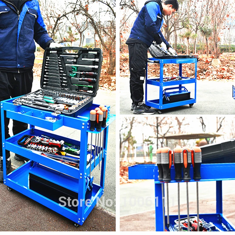 Трехэтажная многофункциональная тележка для ремонта мобильных транспортных