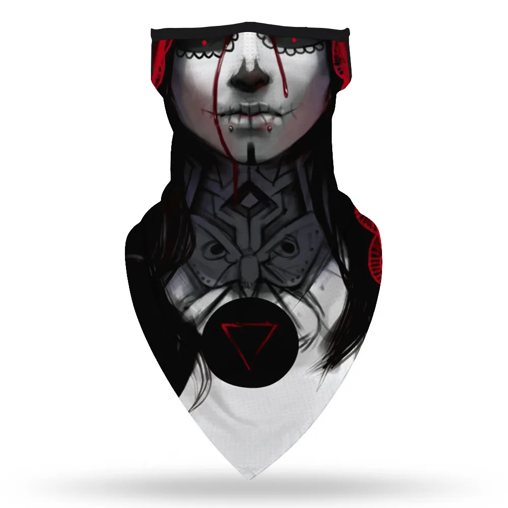 Хэллоуин страшная ведьма череп вампира демон дьявол мотоцикл шейный шарф маски