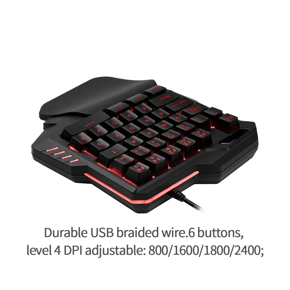 

Механическая игровая клавиатура одной рукой с подсветкой ладони RGB, портативная игровая мини-клавиатура, игровой контроллер для ПК, ноутбук...