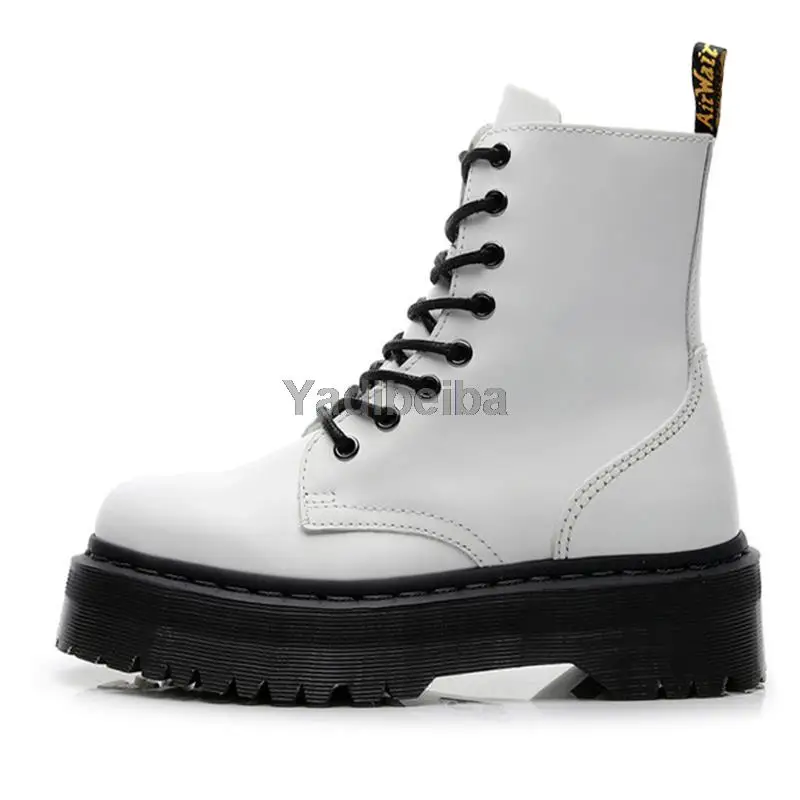 

Genuine Leather Women Boots Short Casual Ankle Boots For Women Platform Shoes Woman Leather Motocycle Boots Female Punk Shoes