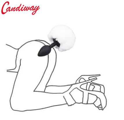 Фэнтези Кролик хвост Анальная пробка пуля пушистая мастурбация Косплей