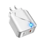 Быстрое зарядное устройство B QC3.0 + PD18w, настенный адаптер питания, быстрое зарядное устройство для iPhone 12, Xiaomi 100%, agingCable