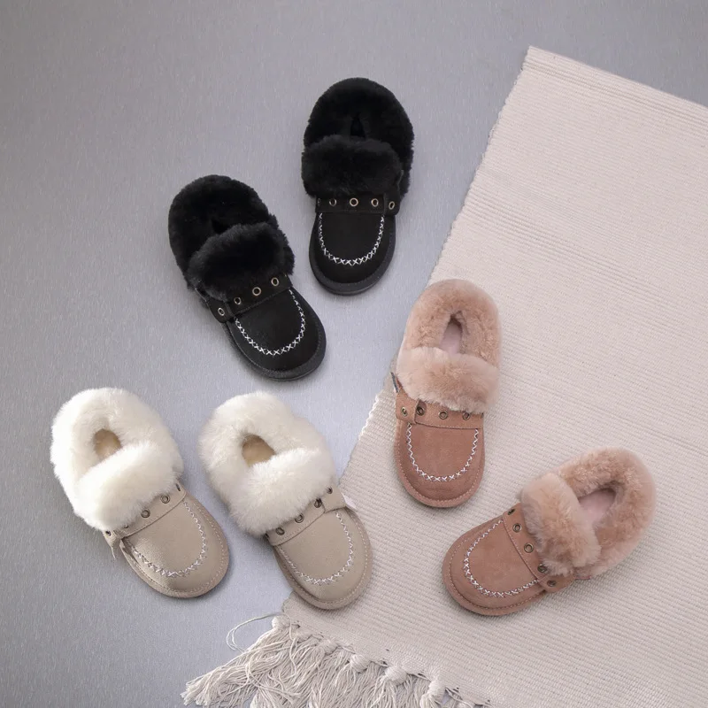 New Wear-resistant Children's Shoes Soft Bottom Kids Snow Boots Children Winter Plush Baby Botas Botte Enfant Fille 26-37# | Детская