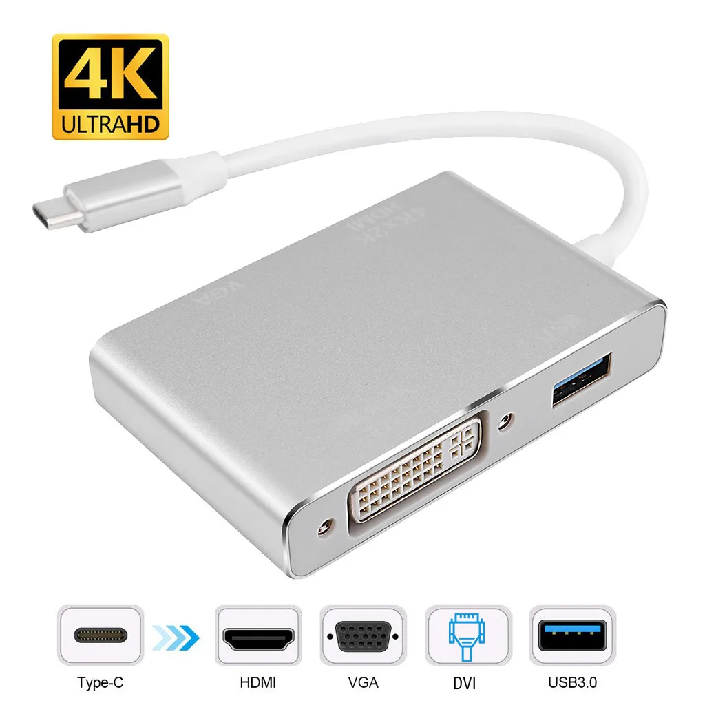 Ouhaobin usb-хаб Type C к HDMI/VGA/USB3.0 адаптер 4K Ultra HD USB 3 1 конвертер для телефона компьютера |