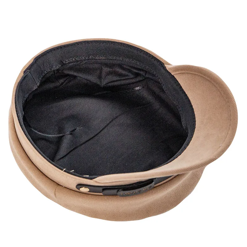 Берет женский винтажный в стиле ретро Кепка с плоским верхом милитари цепочкой