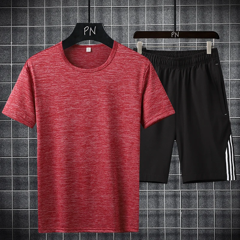 Летние быстросохнущие спортивные костюмы мужской комплект для бега