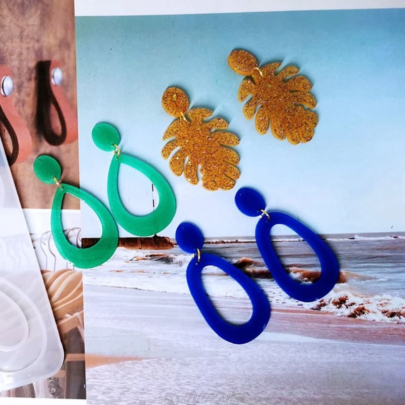 

1Set Crystal Epoxy Resin Mold Earring Drop Dangle Pendant Casting Silicone Mould Handmade DIY Crafts Jewelry D10 20 Dropship