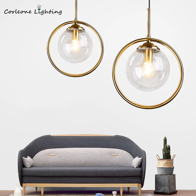 

Modern Pendant Light Nordic Simple Glass LED Pendant Lamp Dedroom Lamp Living Room Kitchen Hanging Lamps Home Deco Light Fixture