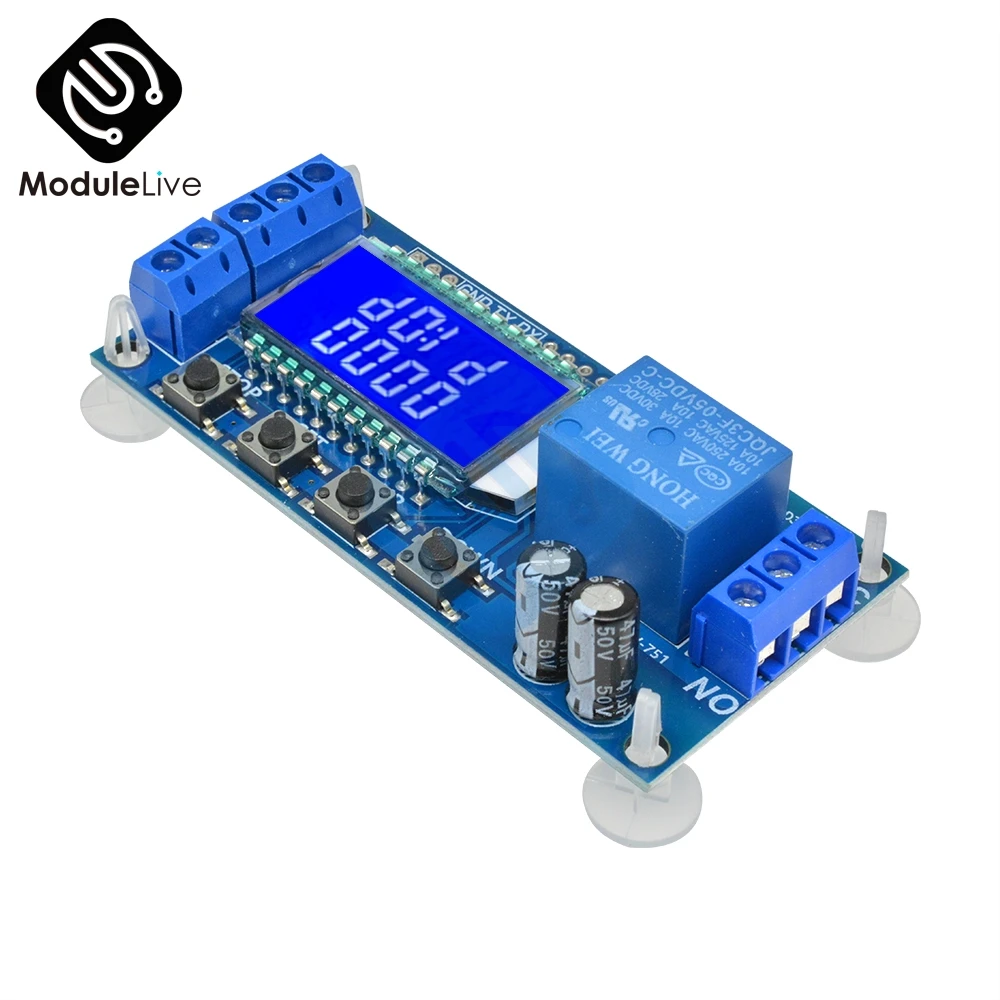 Цифровой ЖК-дисплей Micro USB дисплей реле времени задержки модуль управления Многофункциональный таймер переключатель цикл запуска Модуль платы DC 6-30 в