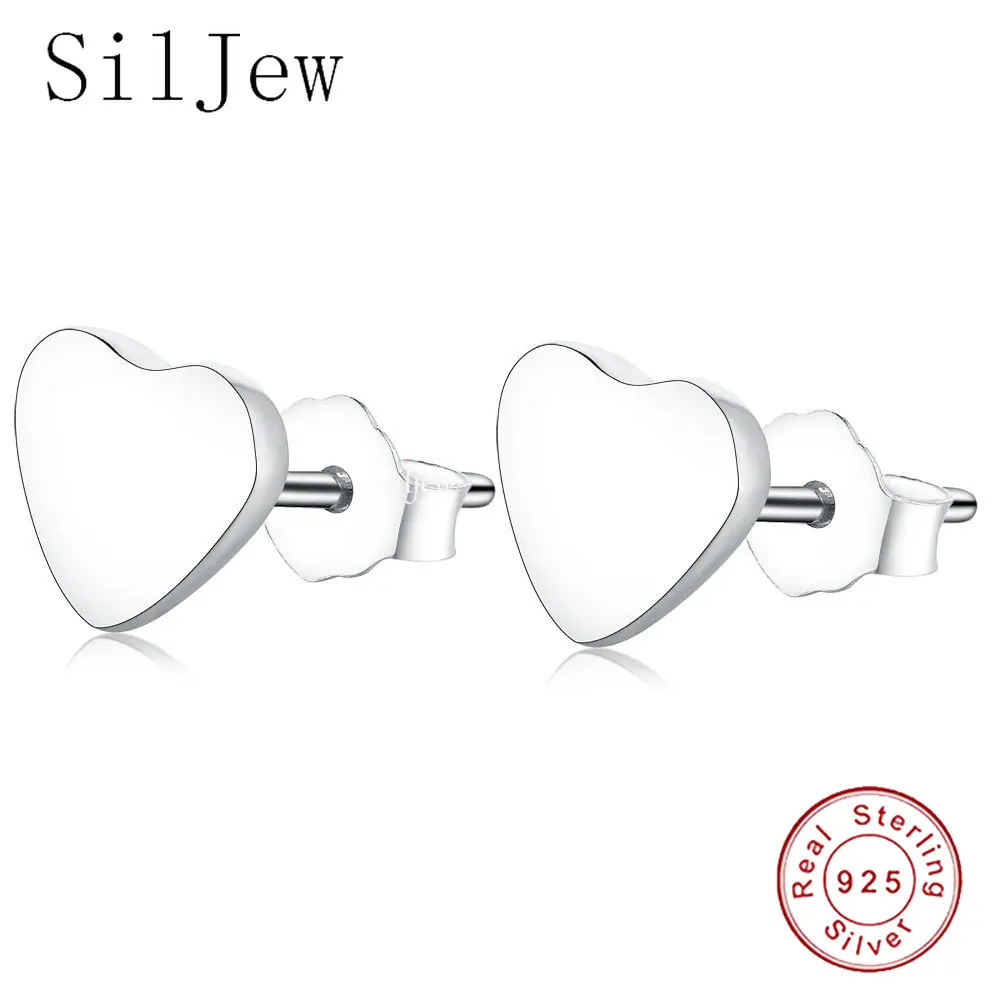 

Серебряные женские серьги-гвоздики в форме сердца из серебра 925 пробы