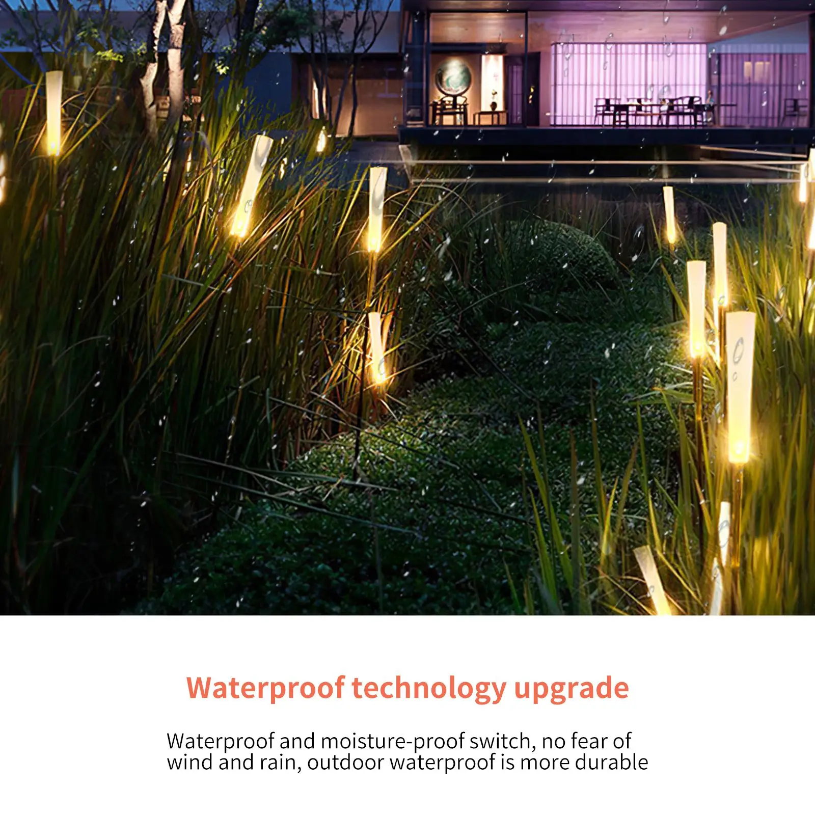 2 шт. солнечной Рид светильник Теплый светодиодный на батарее акриловое волокно