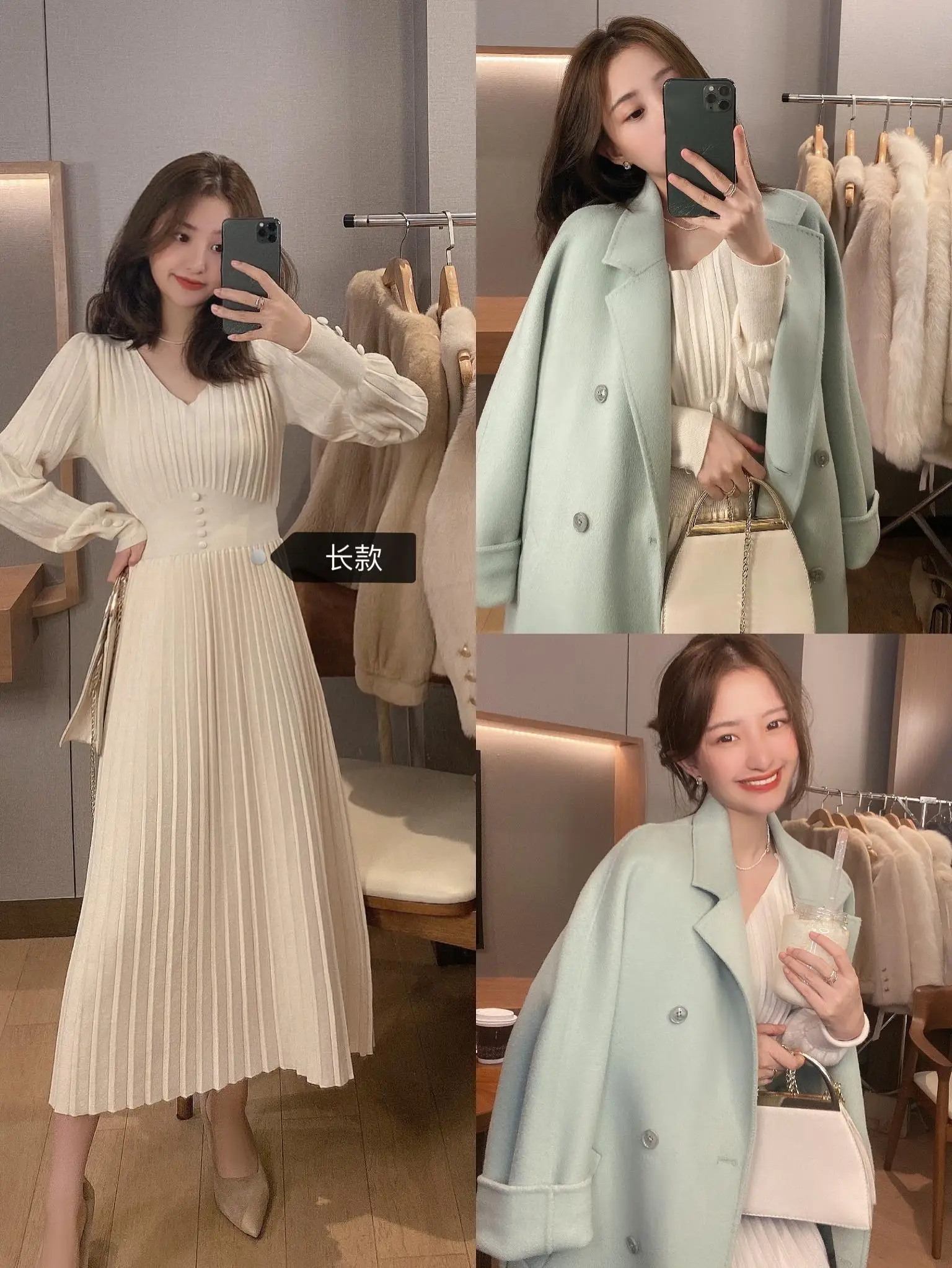 

Knitted Dress Women Casual Long Sleeve Vintage Elegant Office Sweater Dress Female 2020 Winter One-piece Dress Korean Outerwear