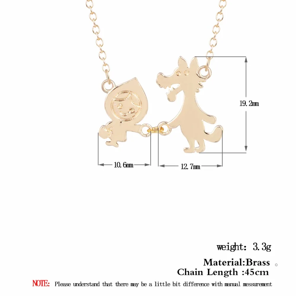 Ожерелье Chandler с маленьким красным капюшоном для верховой езды и подвеской волка