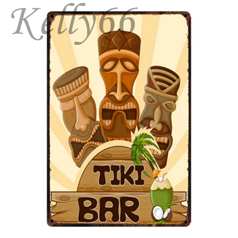 [Kelly66] приветственный путь в Тики Бар алоя Ретро вечерние металлический знак