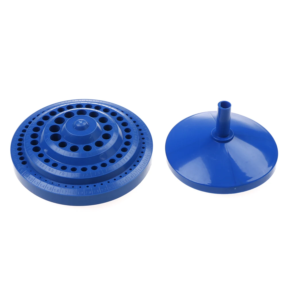 

100pcs Holder Round Shape Plastic Hard Drill Bit Storage Case - Blue Bits Drill Bit Stand Holder Electric Drill Tool