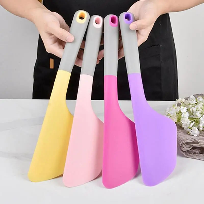 

1pc Long Handle Food Grade Non Stick Butter Cooking Silicone Spatula Set Cookie Pastry Scraper Cake Baking Silicone Spatula