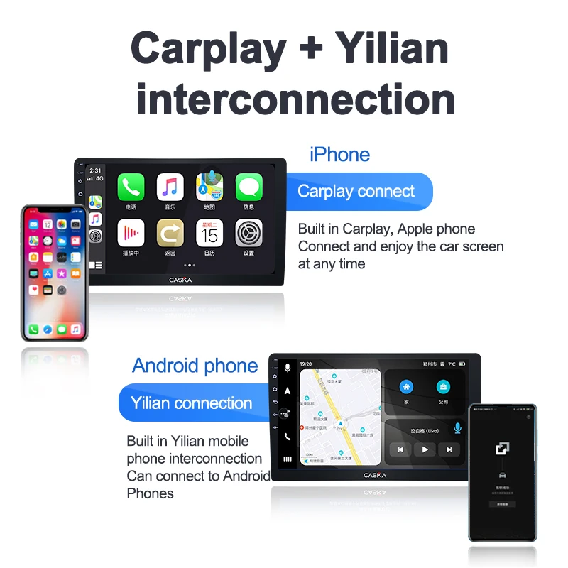 Автомобильная магнитола CASKA мультимедийная стерео-система на Android 10 с GPS