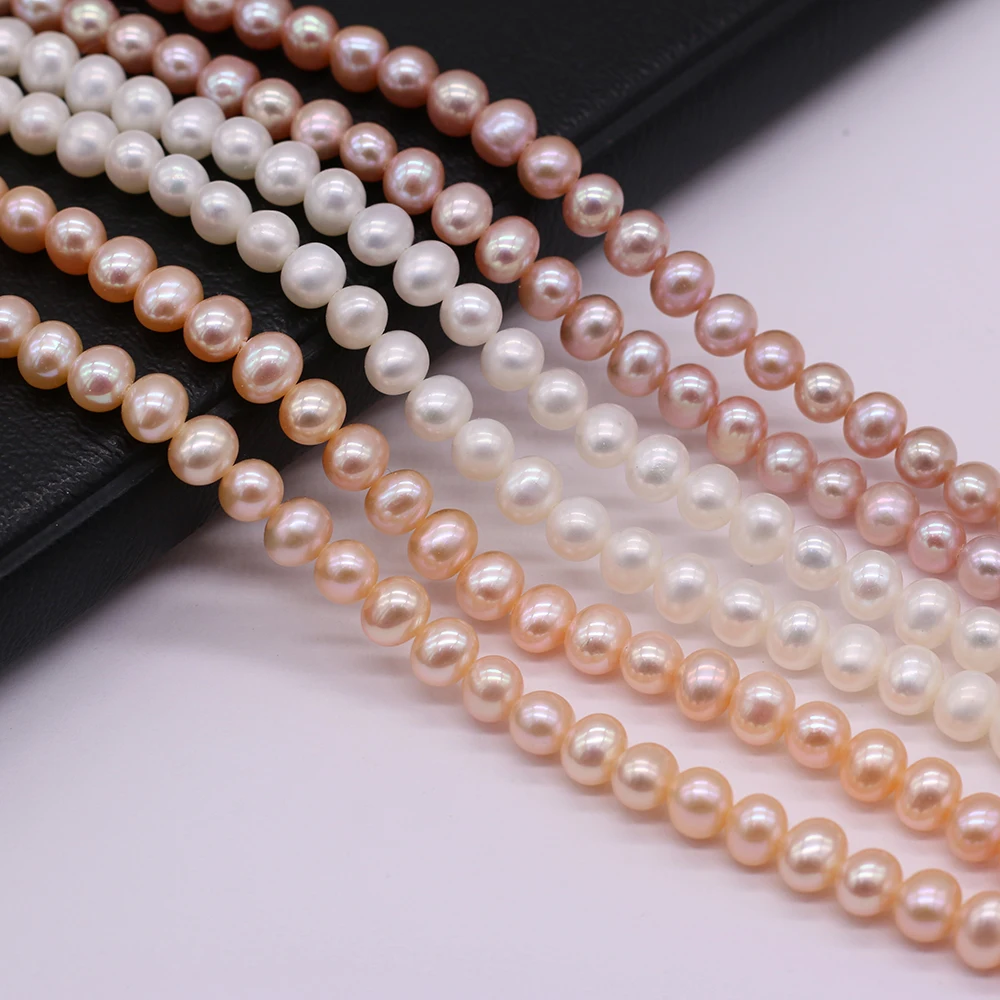 

Natural Freshwater Pearl White Orange Purple Round Beads 5-5.5mm For Jewelry Making Necklace AccessoriesDIY Charm Gift 36CM 1PCS