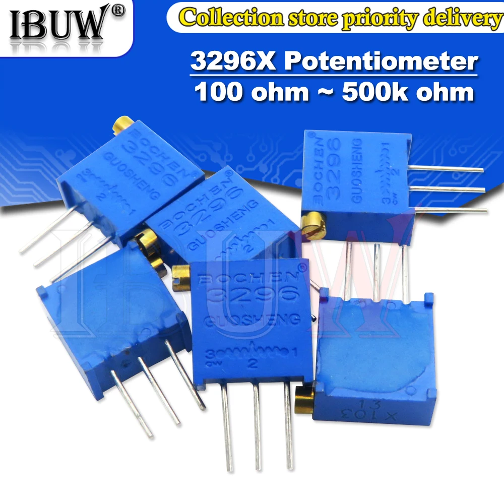 10 шт. 3296 3296X потенциометр resistanceohm подстроечный триммер 1K 2K 5K 10K 20K 50K 100K 200K 500K 1 м ом 100R