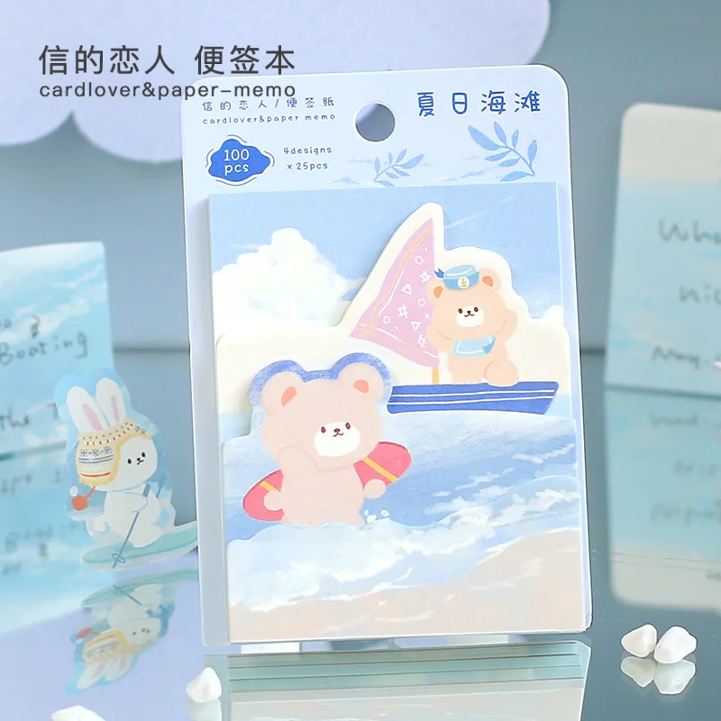 

100pcs/lot Memo Pads Sticky Notes Ruan Nuo Outing Day Series Junk Journal Paper diary Scrapbooking Stickers Office School
