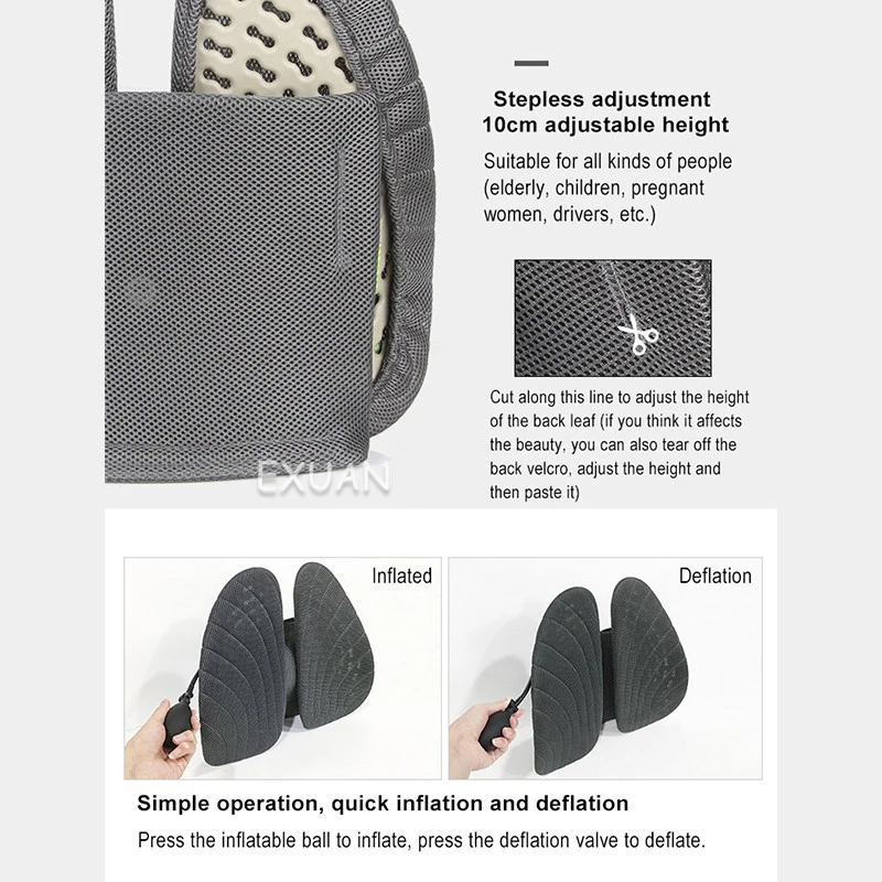 

Car seat lumbar cushion/seat lumbar support cushion/pneumatic decompression lumbar cushion/car seat backrest/memory pillow