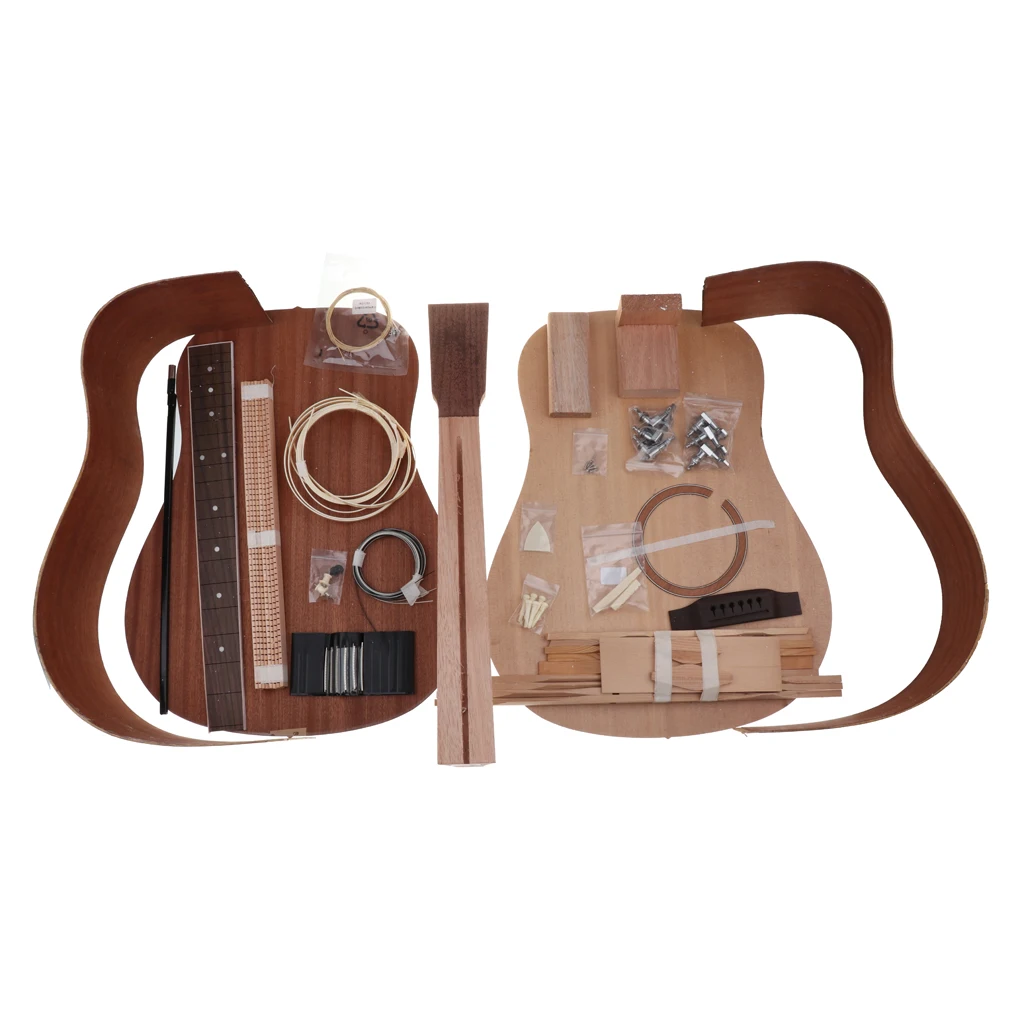 

DIY Acoustic Guitar Make Your Own Guitar DIY Guitar Kits 41 Inch for Music Lover, Spruce Wood Body