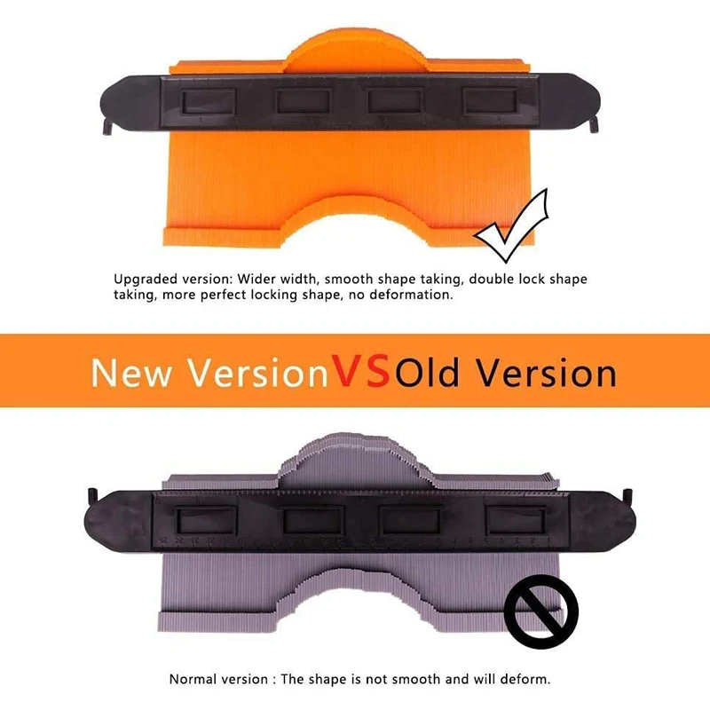

HLZS-Contour Gauge with Double Lock Widen Profile Gauge Contour Duplicator 10Inch Shapes Woodworking Measuring Tool