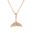 Cyue модные 316L из нержавеющей стали ожерелье цепочка из розового подвеска рыбий хвост браслеты с подвесками с проложить AAA CZ для женщин и девушек ювелирные изделия